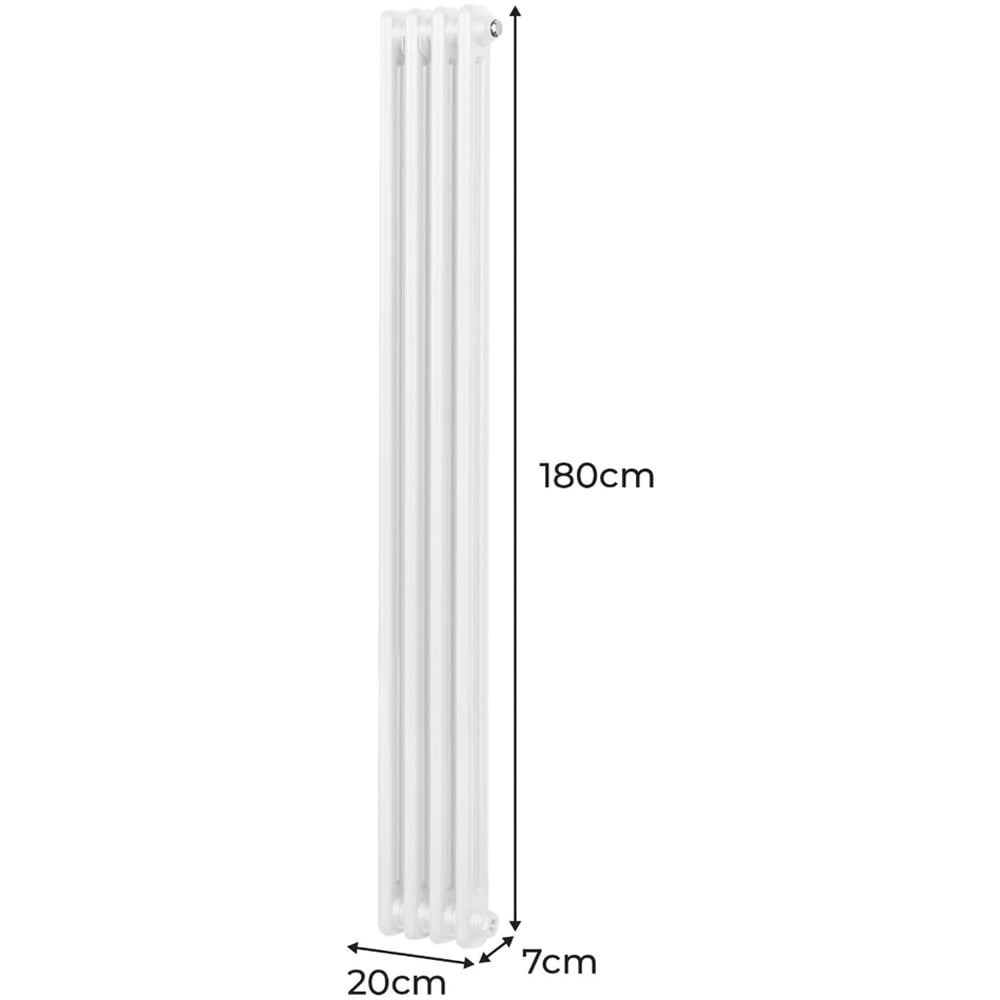 Monster Shop 2121 BTU White Traditional 2 Column Radiator 1800 x 202mm Image 6