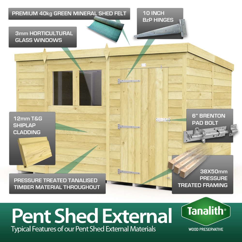 DIY Sheds 9 x 5ft Tongue and Groove Timber Pent Security Garden Shed Image 8