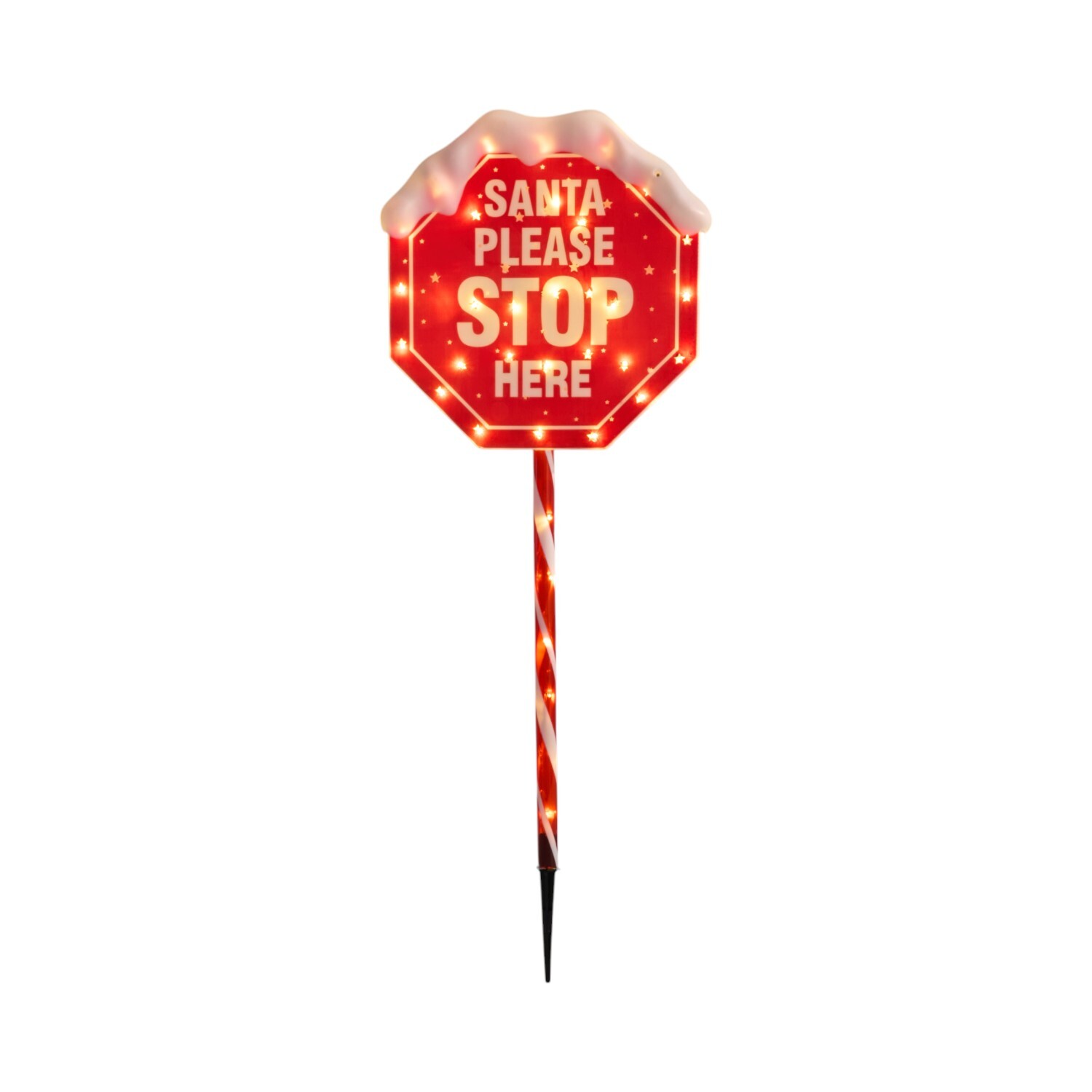 Santa Stop Here LED Sign StakeRed Image 3