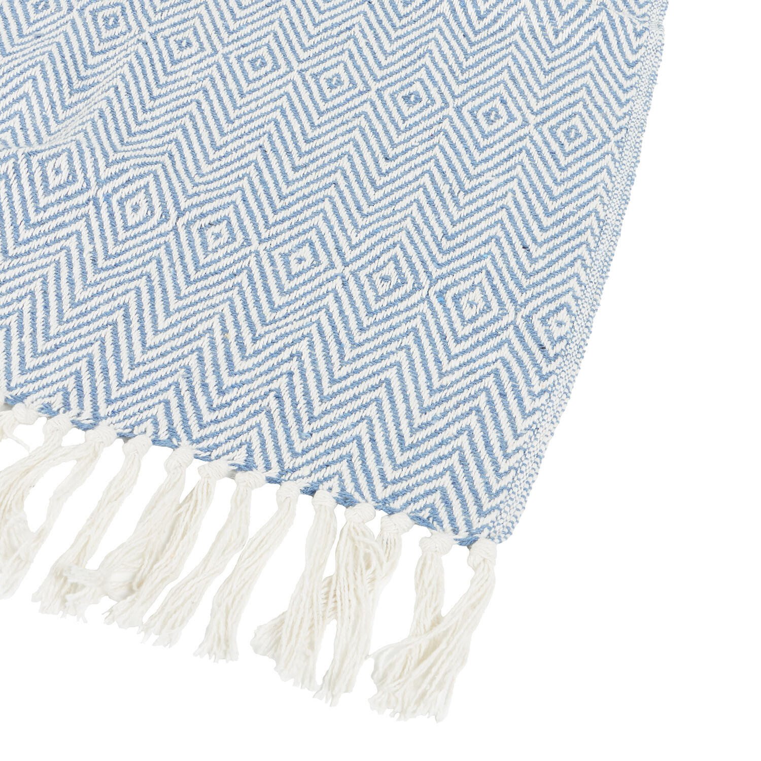 Geo Woven Throw - Blue Image 3