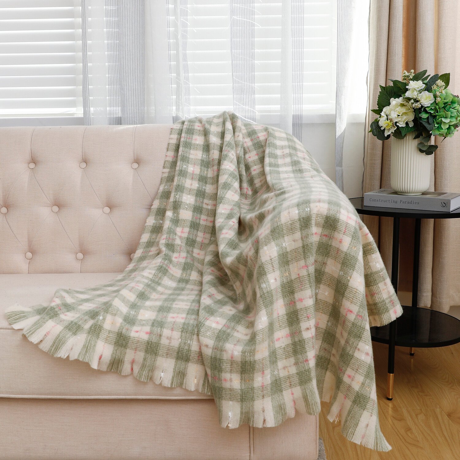 Spring Check Throw - Green Image 3