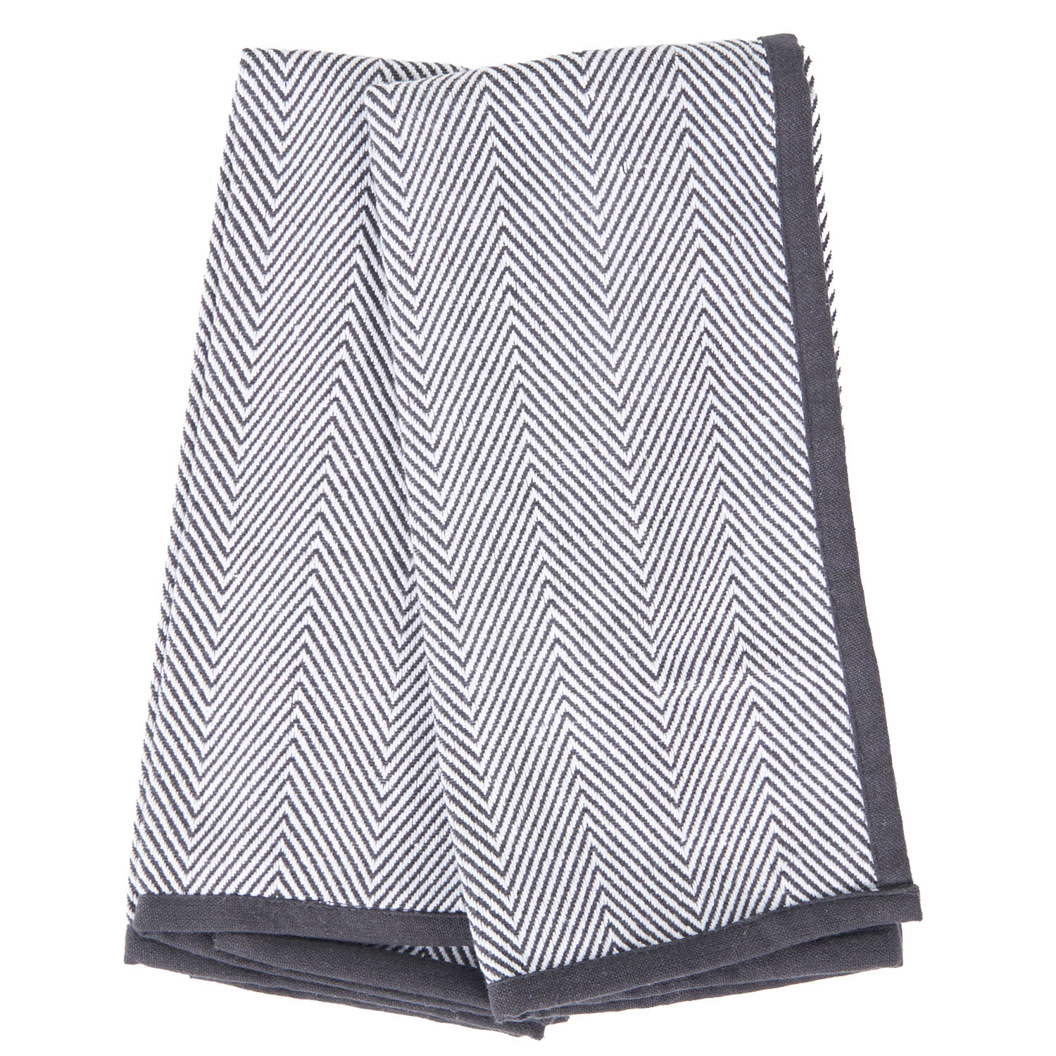Pack of 2 Grey and Black Tea Towels - Grey and Black Image 3