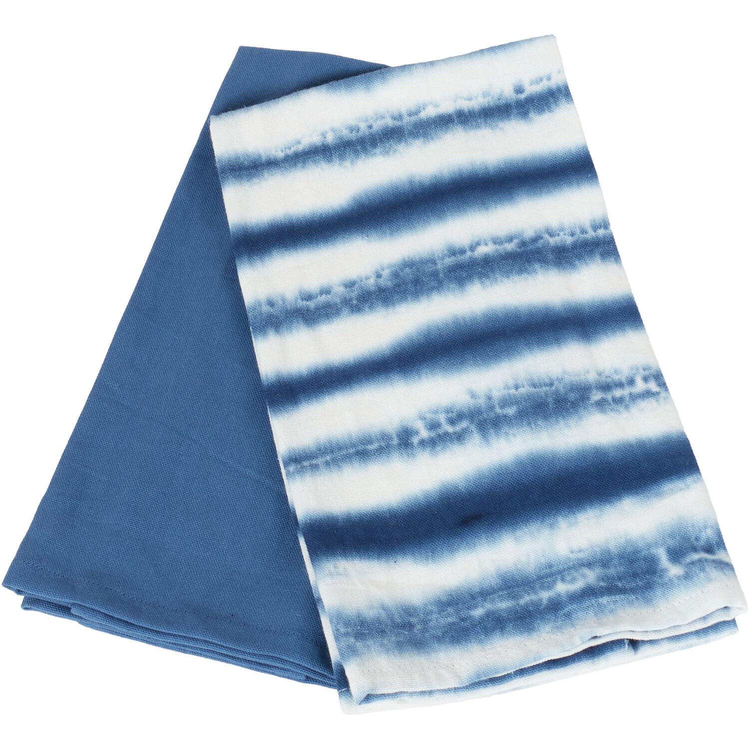 Set of 2 Coastal Retreat Tie Dye Kitchen Towels - Blue Image 2