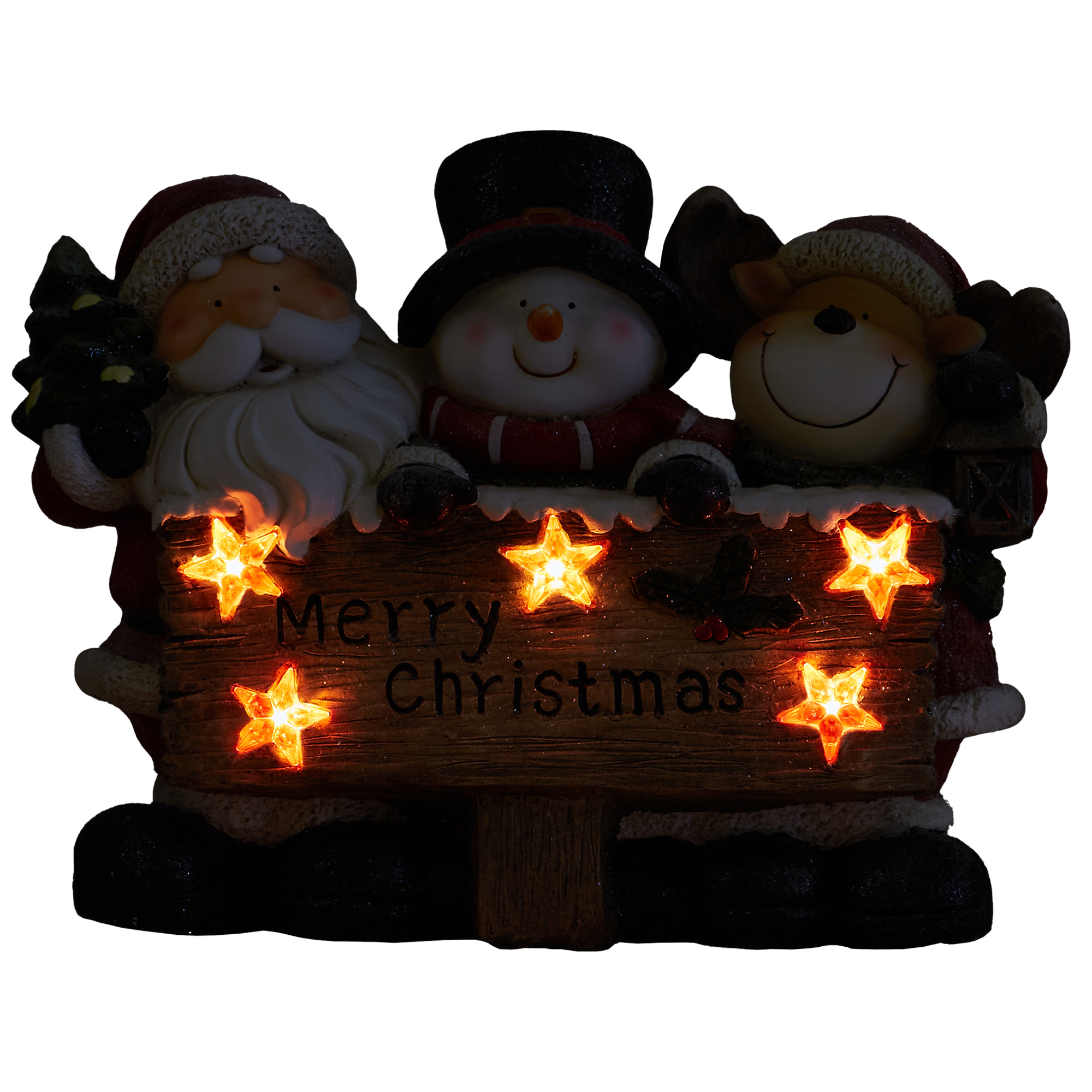 Santa & Friends Welcome LED Ornament - Natural Image 3