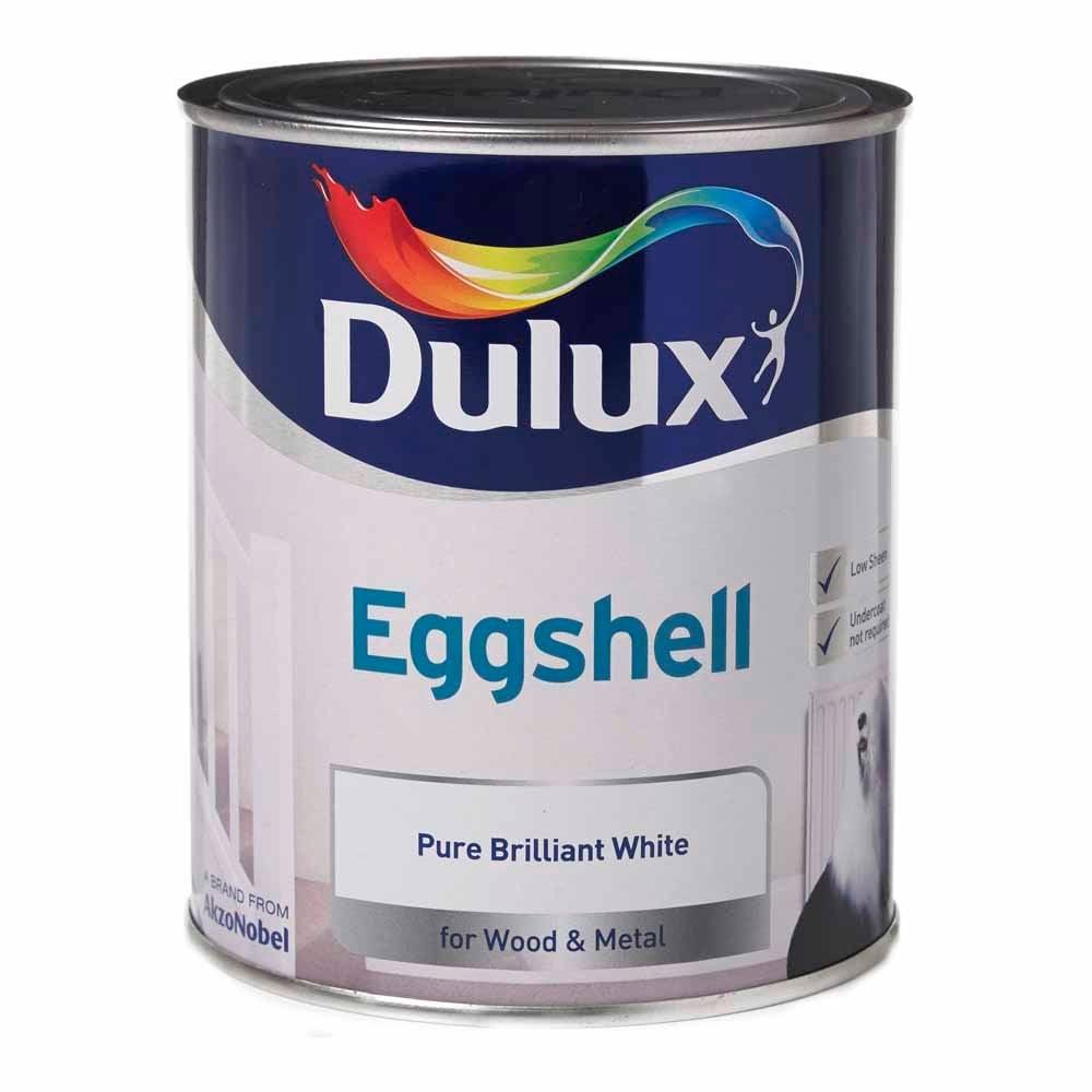 Dulux Wood & Metal Pure Brilliant White Eggshell Paint 750ml Image 2