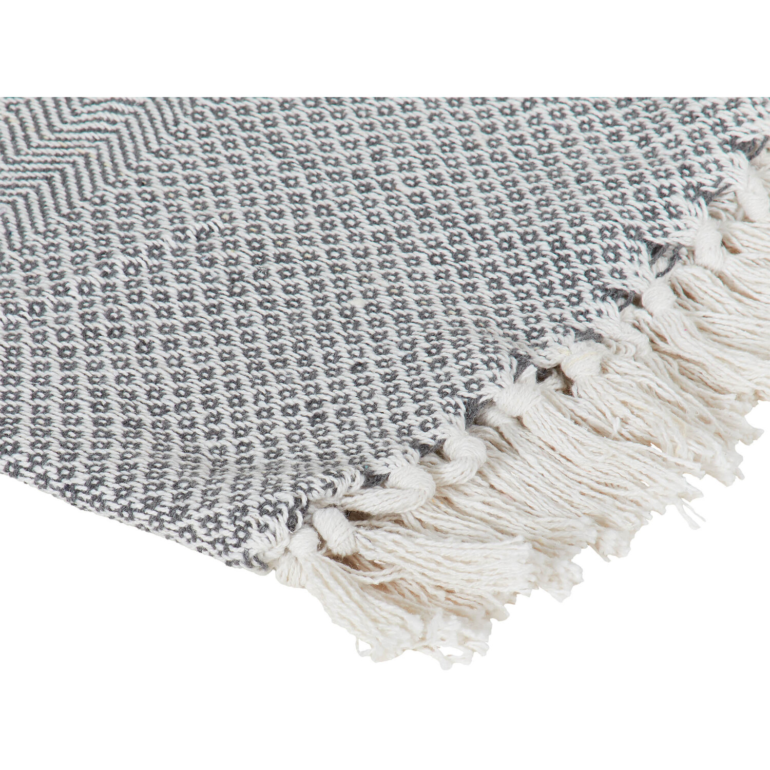 My Home Geo Diamond Cotton Throw - Grey Image 4