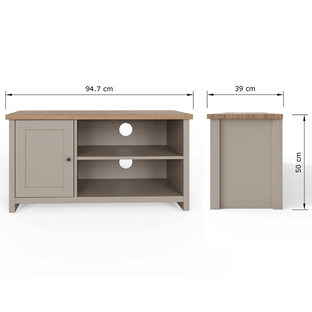 GFW Lancaster Single Door 2 Shelf Grey Small TV Cabinet Image 9