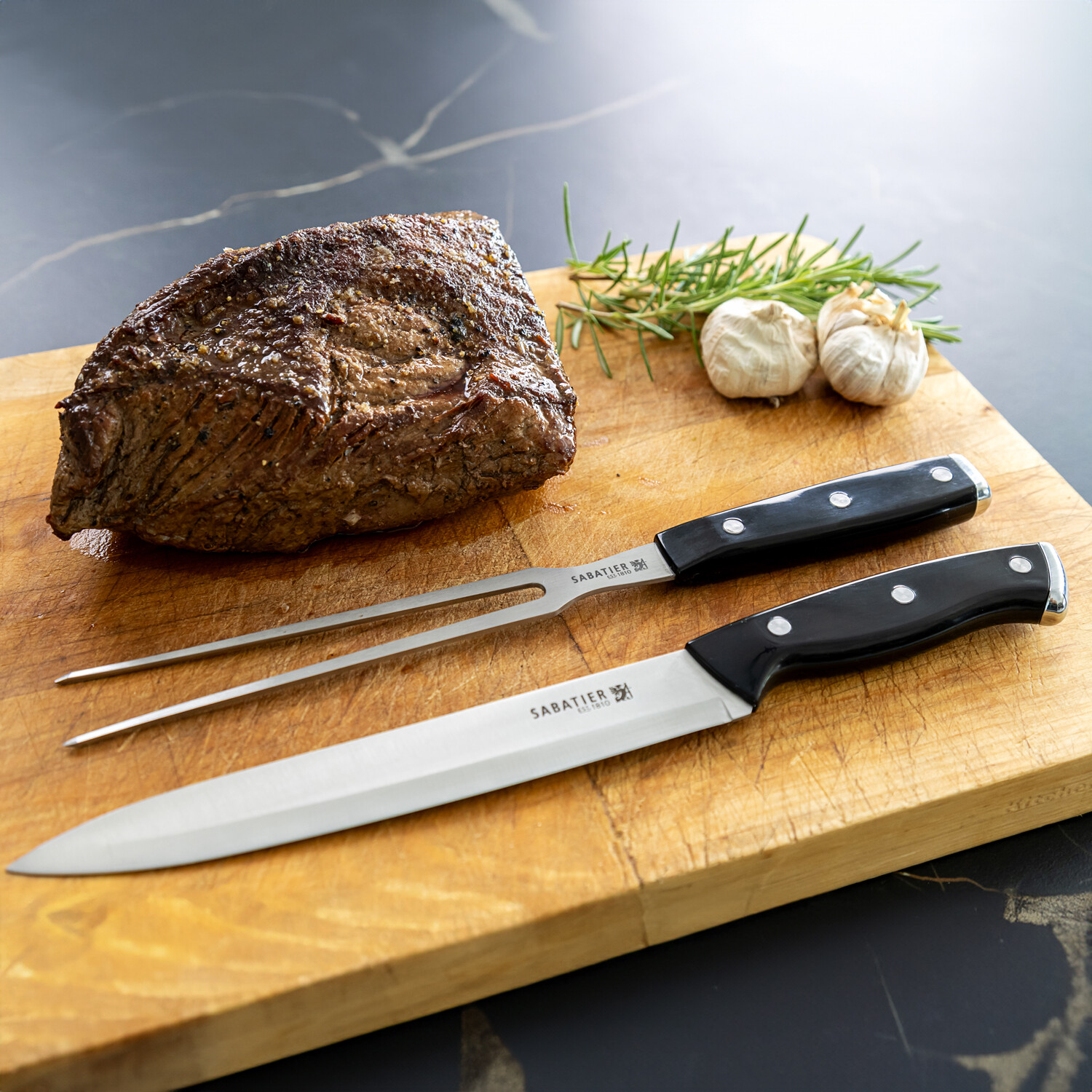 Sabatier Carving Set - Black Image 4