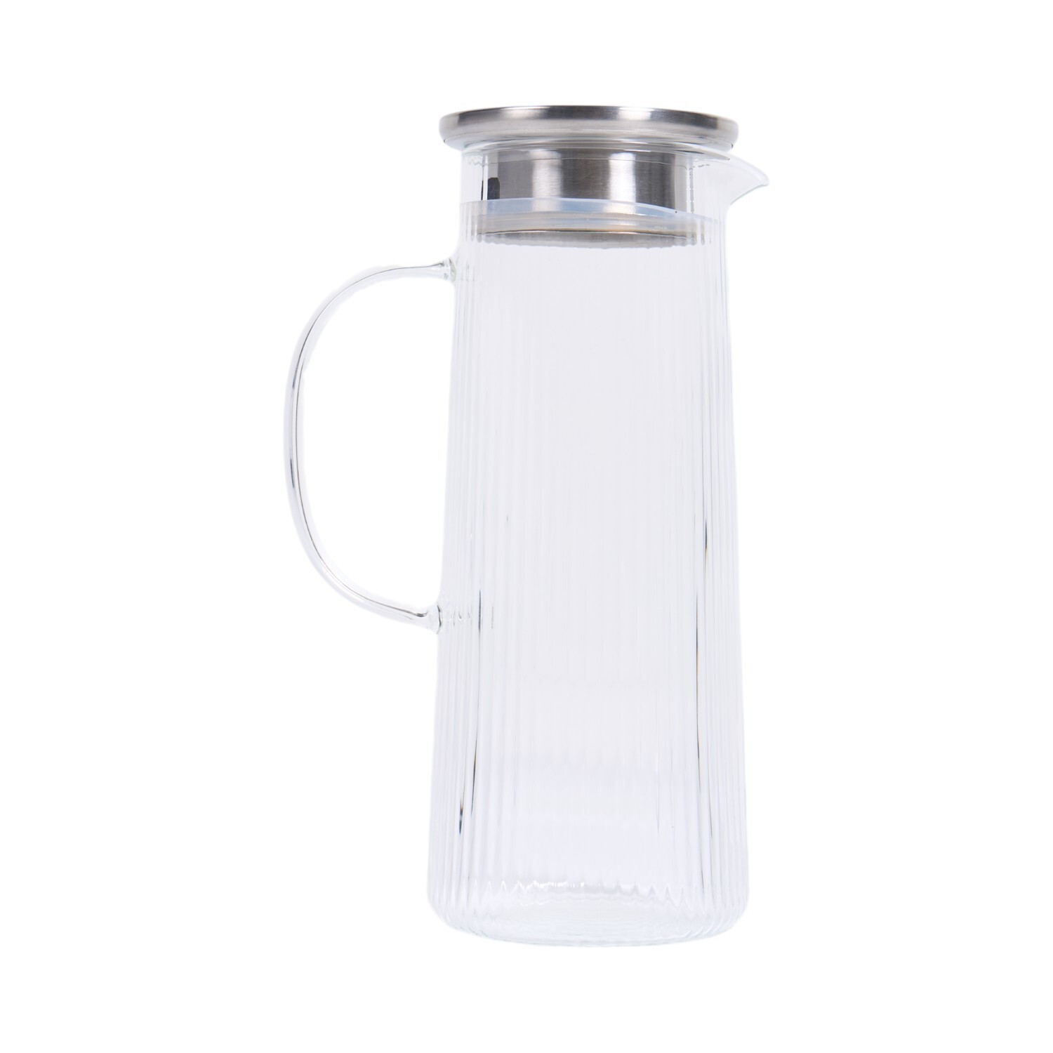 Ribbed Glass Jug 1.3L Clear Image 2