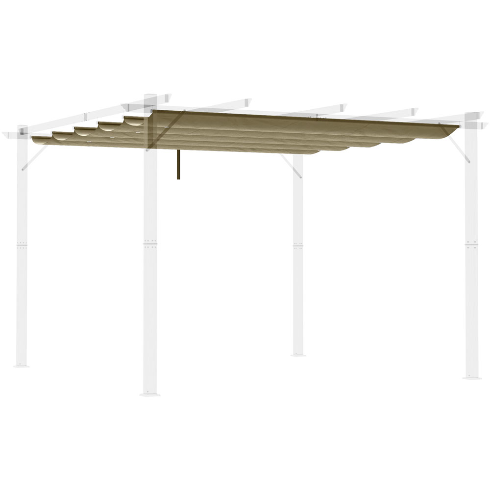 Outsunny Retractable Pergola Cover Tan Image 2