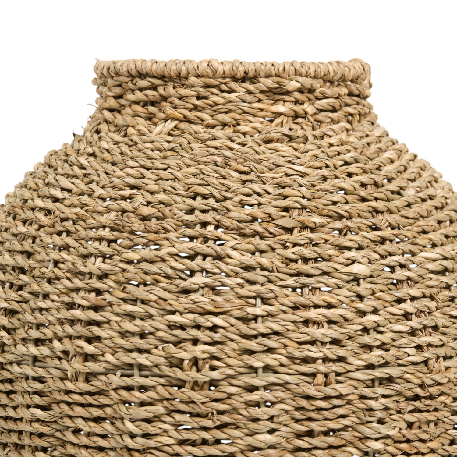 Round Seagrass Vase Natural Image 2