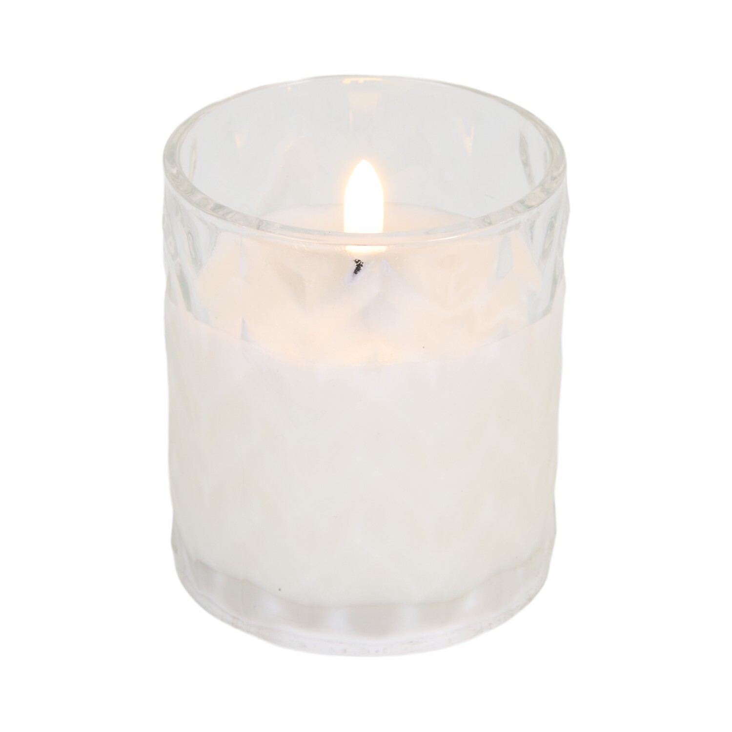 Chevron Glass LED CandleWhite Image 2