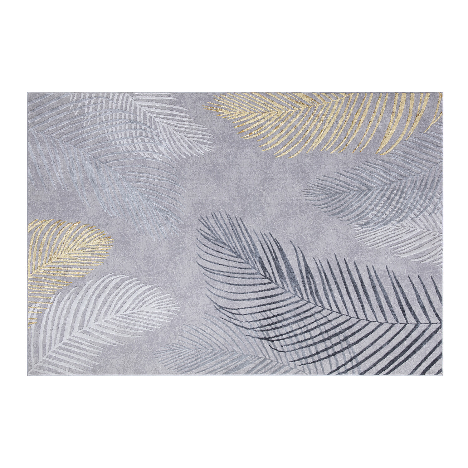 Contemporary Leaf Sunset Rug - Gold / 160cm Image 1