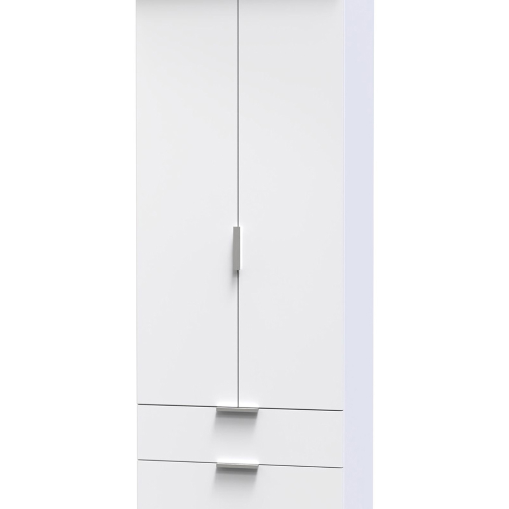 Crowndale Plymouth 2 Door 2 Drawer Gloss White Wardrobe Image 2
