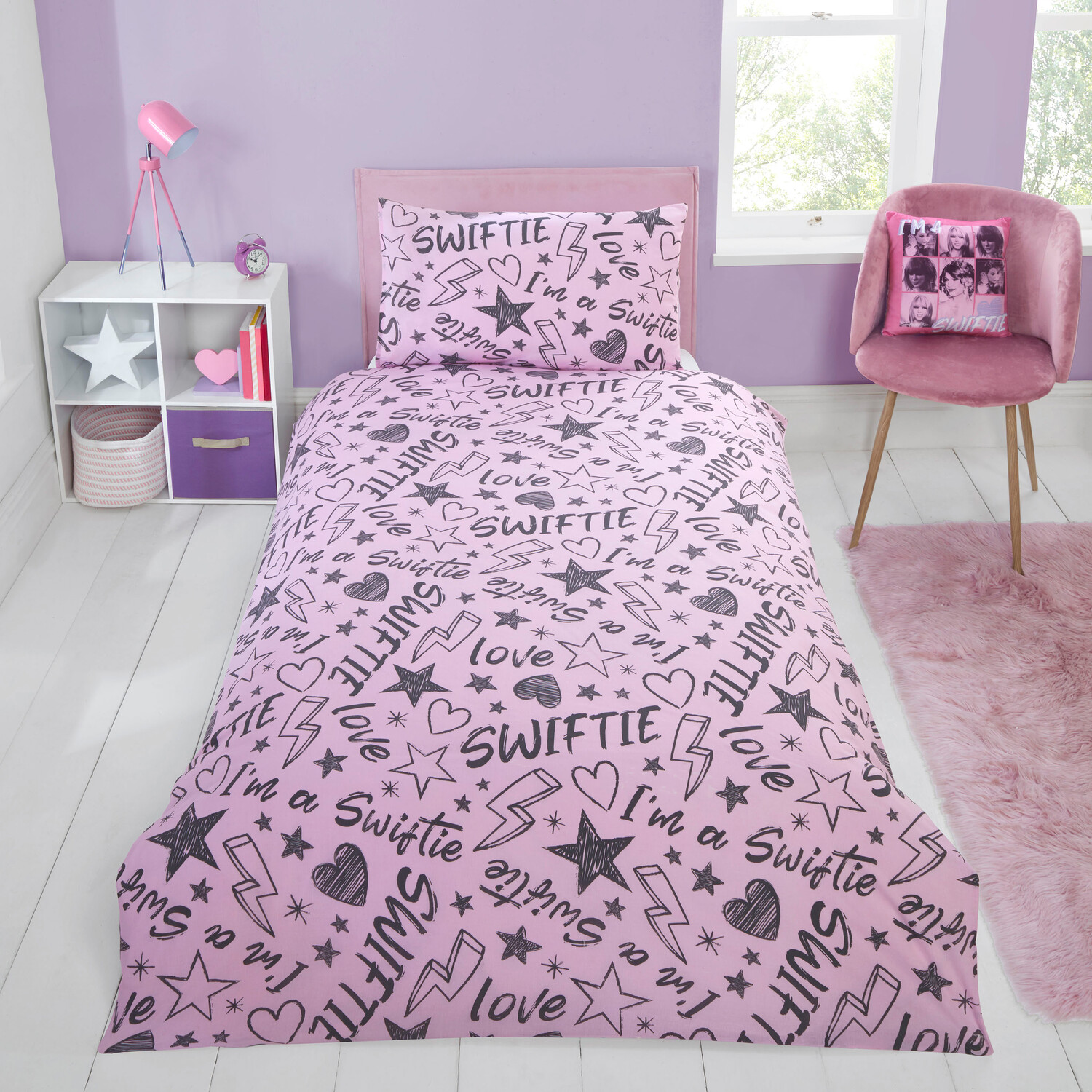 Celebrity Icons Duvet Cover Set Pink Single Image 3