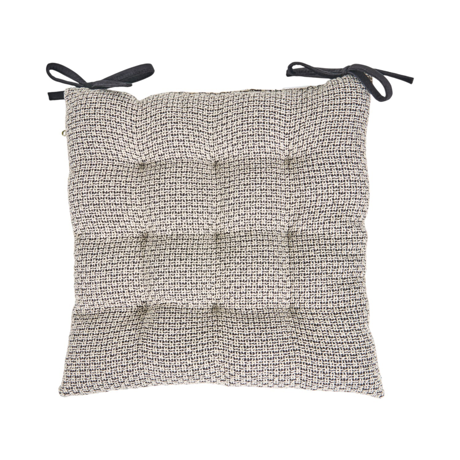 Plush Woven Seat Pad Black and White Image 2