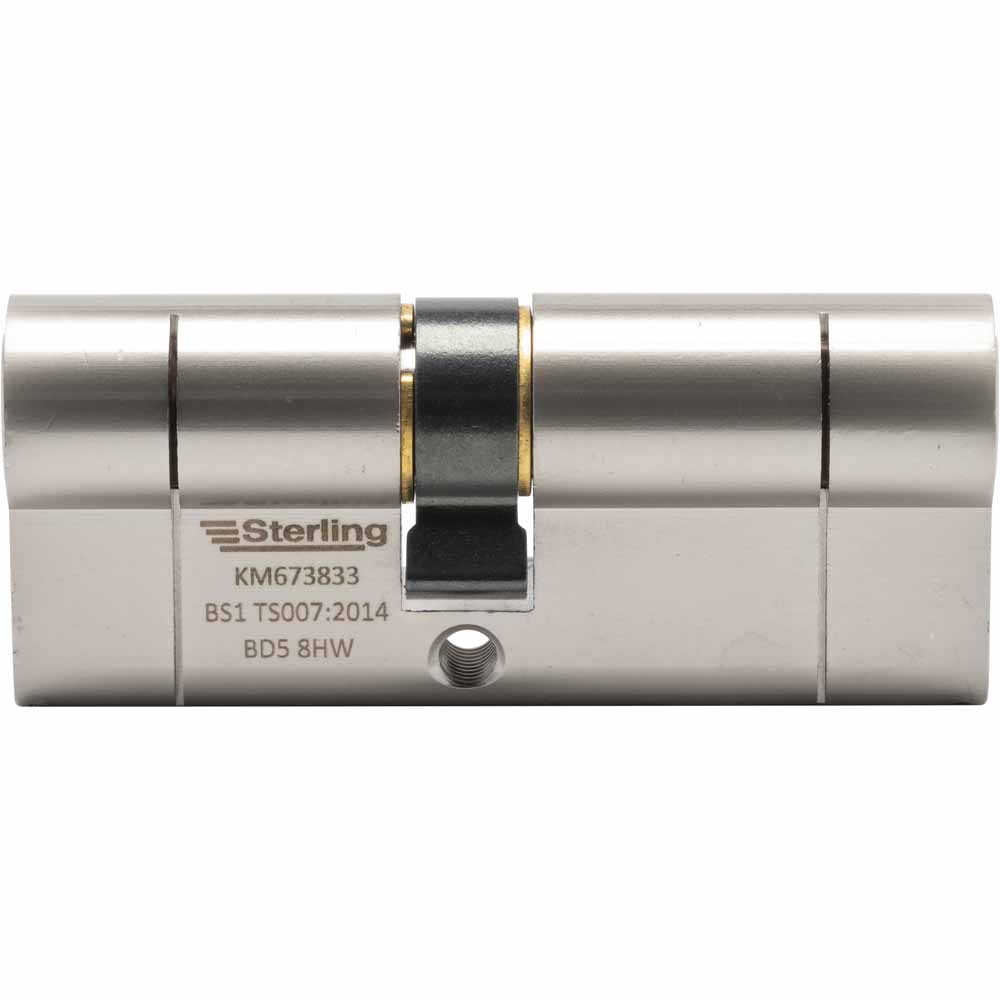 Wilko 40 x 40mm Satin Nickel Euro Profile Double 1 Star Cylinder Door Lock Image 3