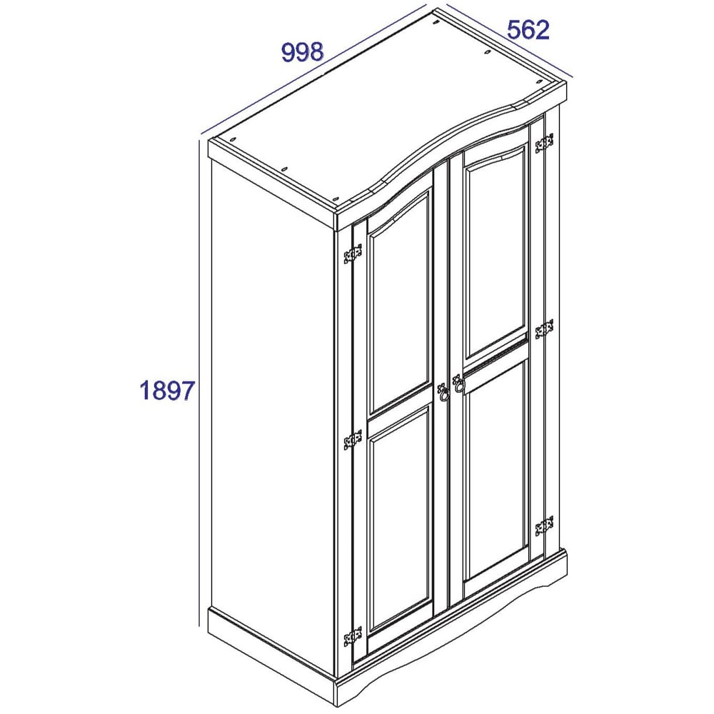 Core Products Corona 2 Door Grey Wardrobe Image 7