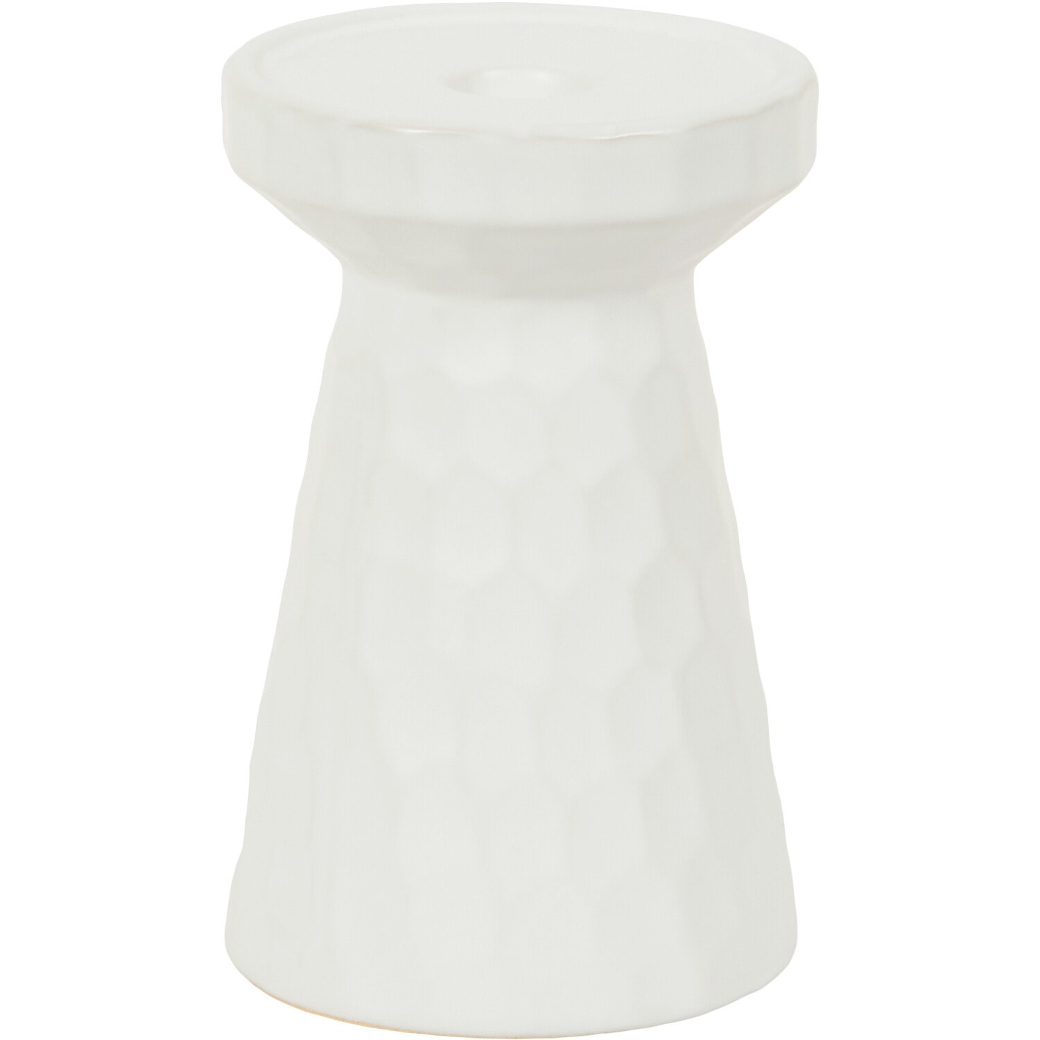 Astrid Hammered Dual Candle Holder - White / 25cm Image 3