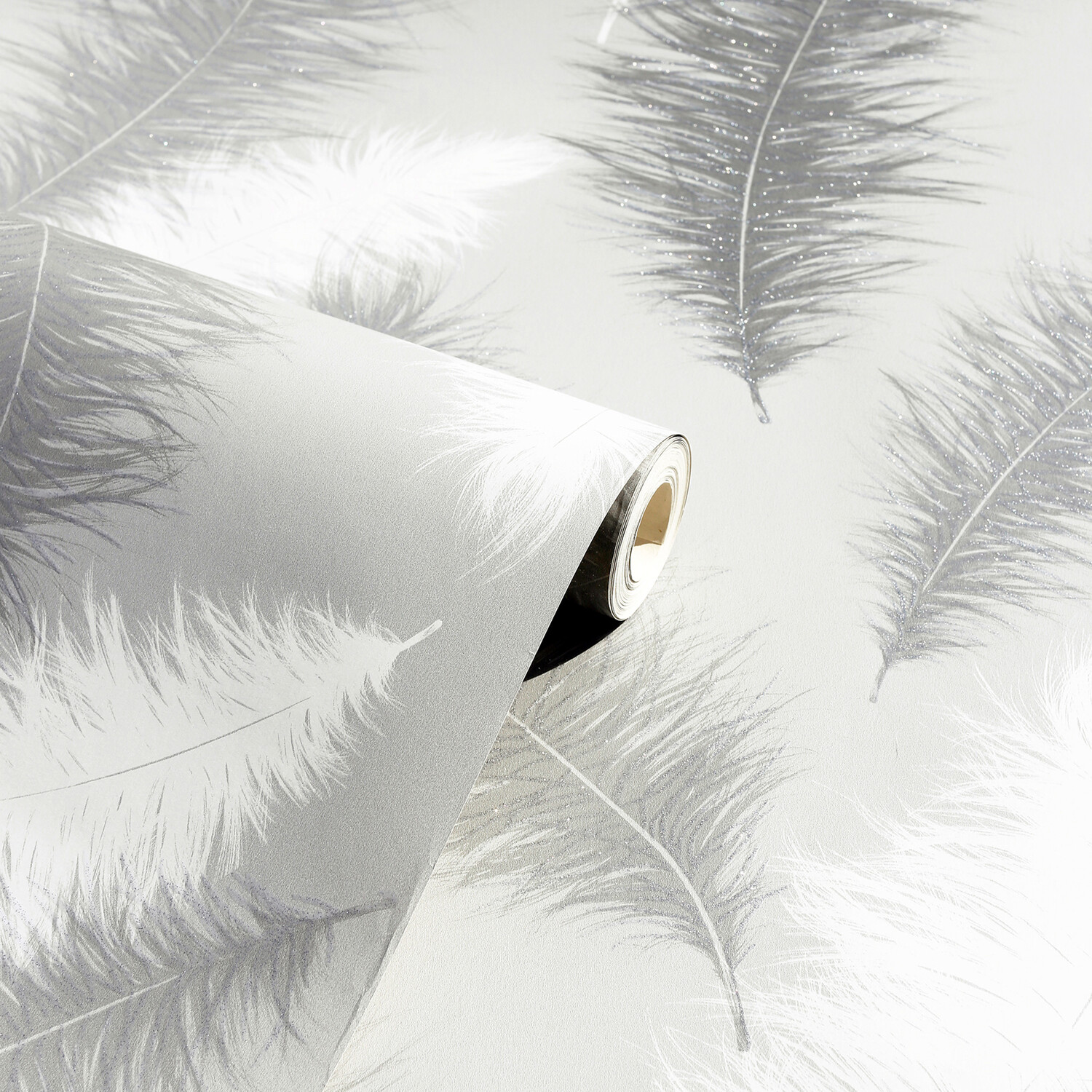 Sussaro Feather Wallpaper - Grey Image 2