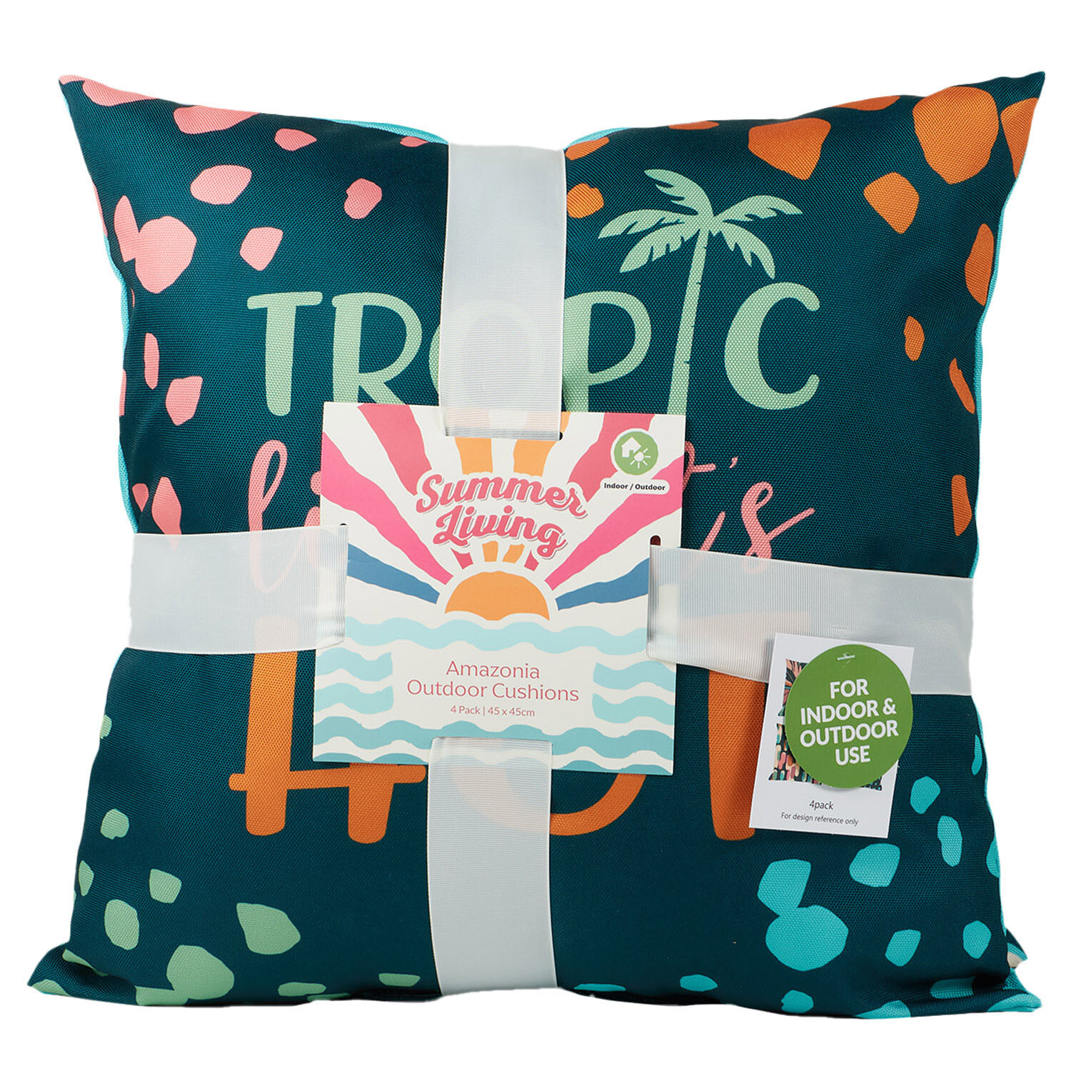 Pack of 4 Amazonia Outdoor Cushions - Multicolour Image 3