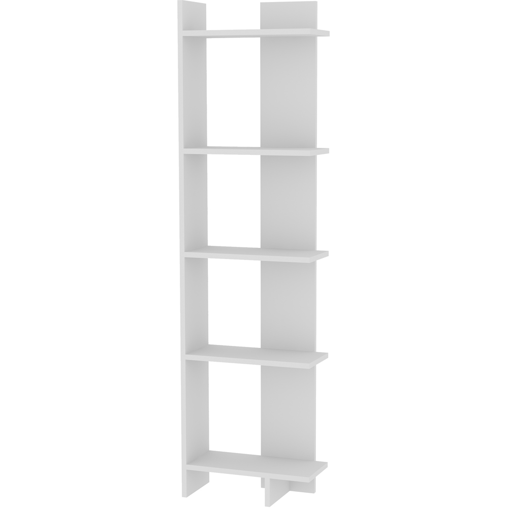 Decorotika Alis 5 Tier White Corner Bookcase Image 2
