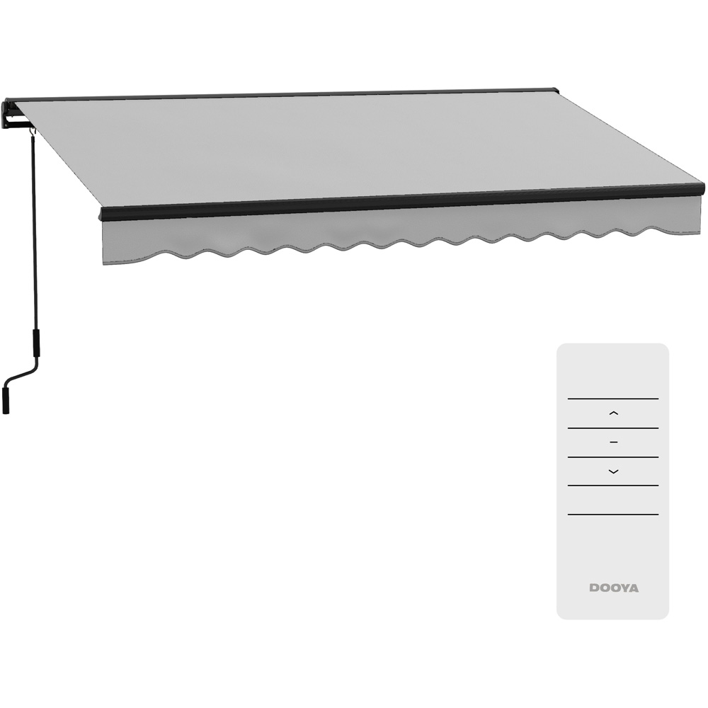 Outsunny Light Grey Aluminium Frame Electric Retractable Awning 3.5 x 2.5m Image 2