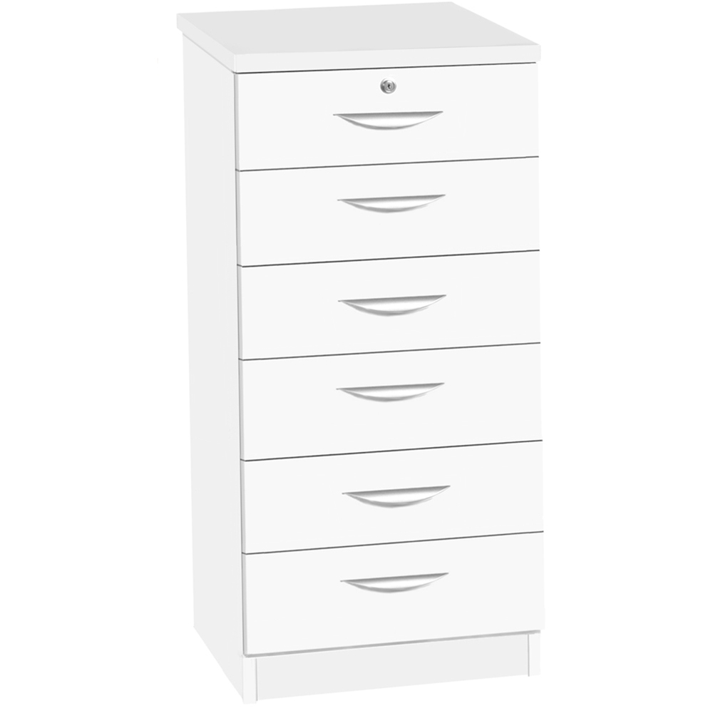 R White Cabinets 6 Drawer White Chest of Drawers Image 2