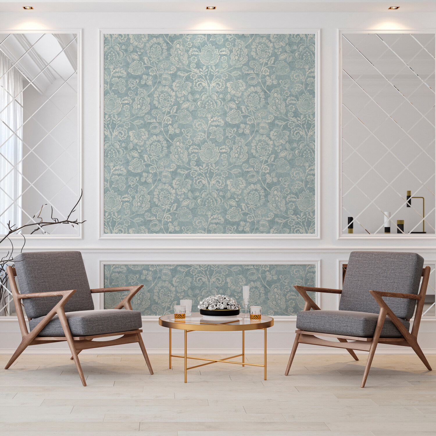 Heritage Trail Wallpaper - Blue Image 4