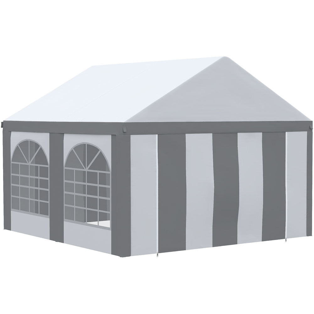 Outsunny 4x4m Gazebo Tent Grey Image 2