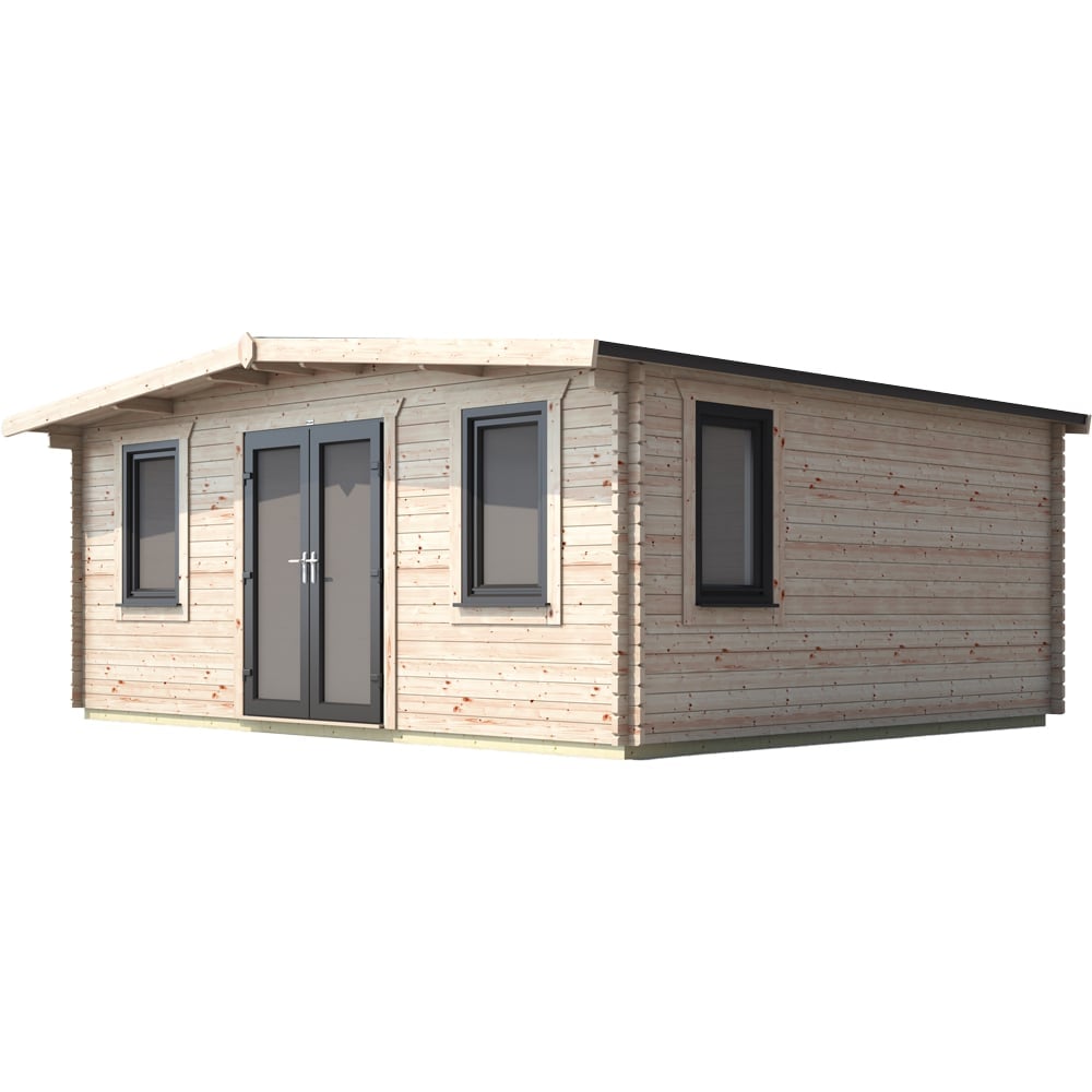 Power Sheds 16 x 18ft Centre Double Door Chalet Log Cabin Image 1