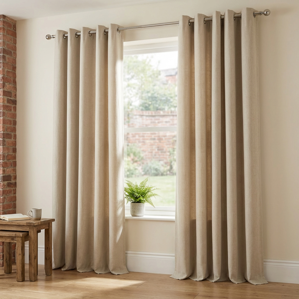 Taylor Blackout Eyelet Curtains - Natural / 137cm / 168cm Image 6