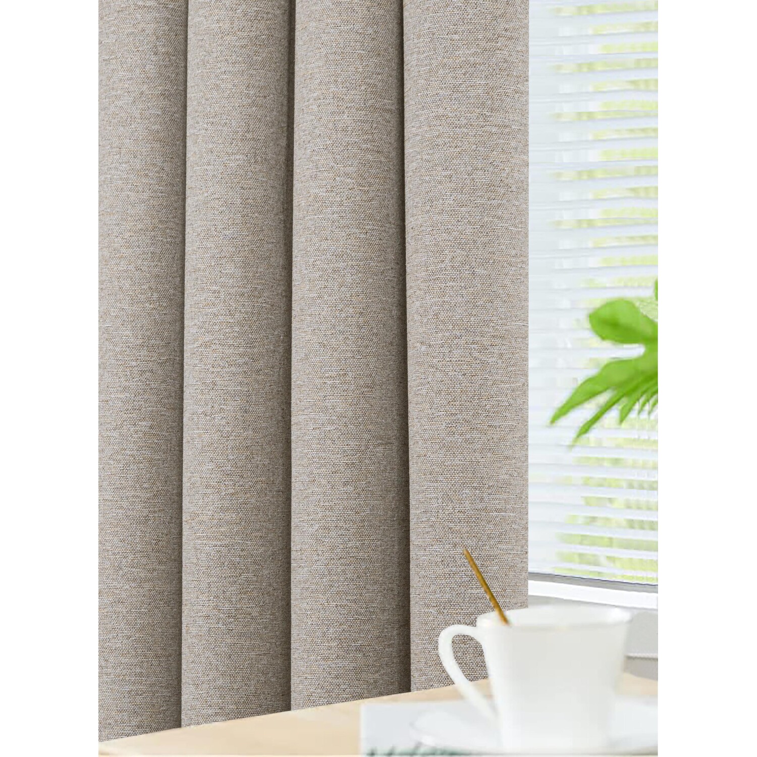Divante Dusk Blackout Thermal Curtains - Natural / 229cm / 168cm Image 4