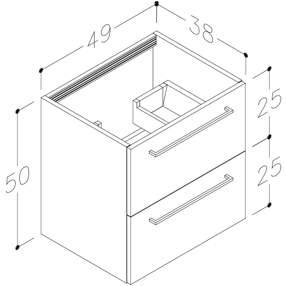 Bathstore Milford 2 Door Grey Wall Hung Basin Unit 510mm Image 8
