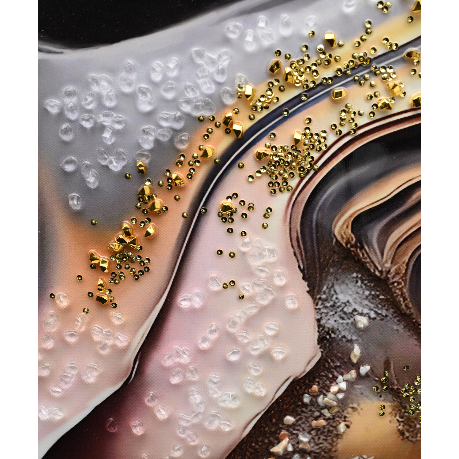 Obsidian Effect Jewelled Neutrals Print Image 4