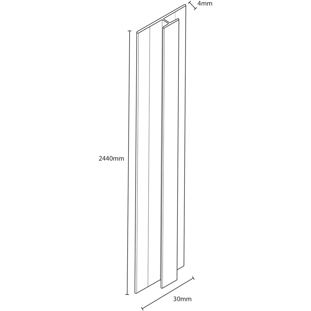 Wetwall White Tile H Joint 2440mm Image 4