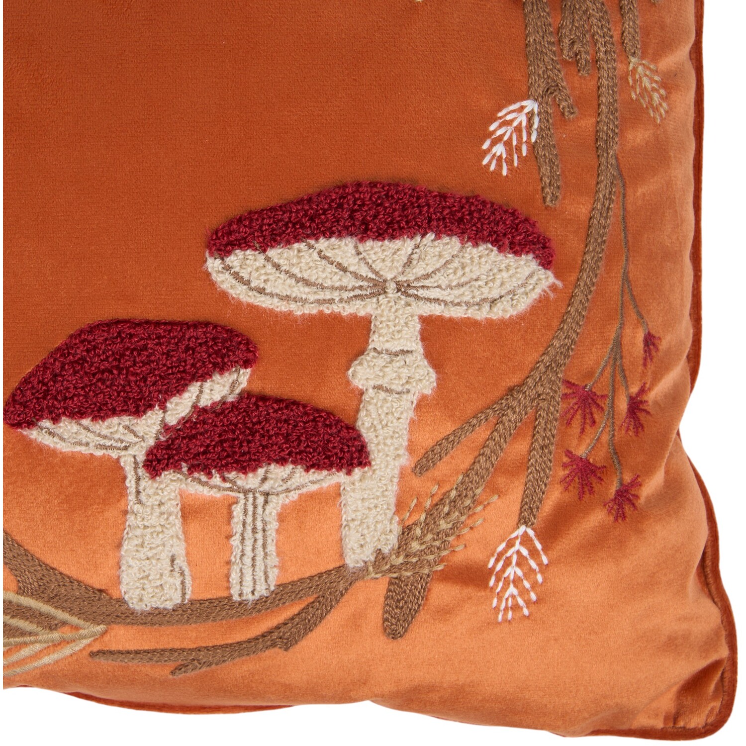 Toadstool Wreath Cushion Orange Image 2