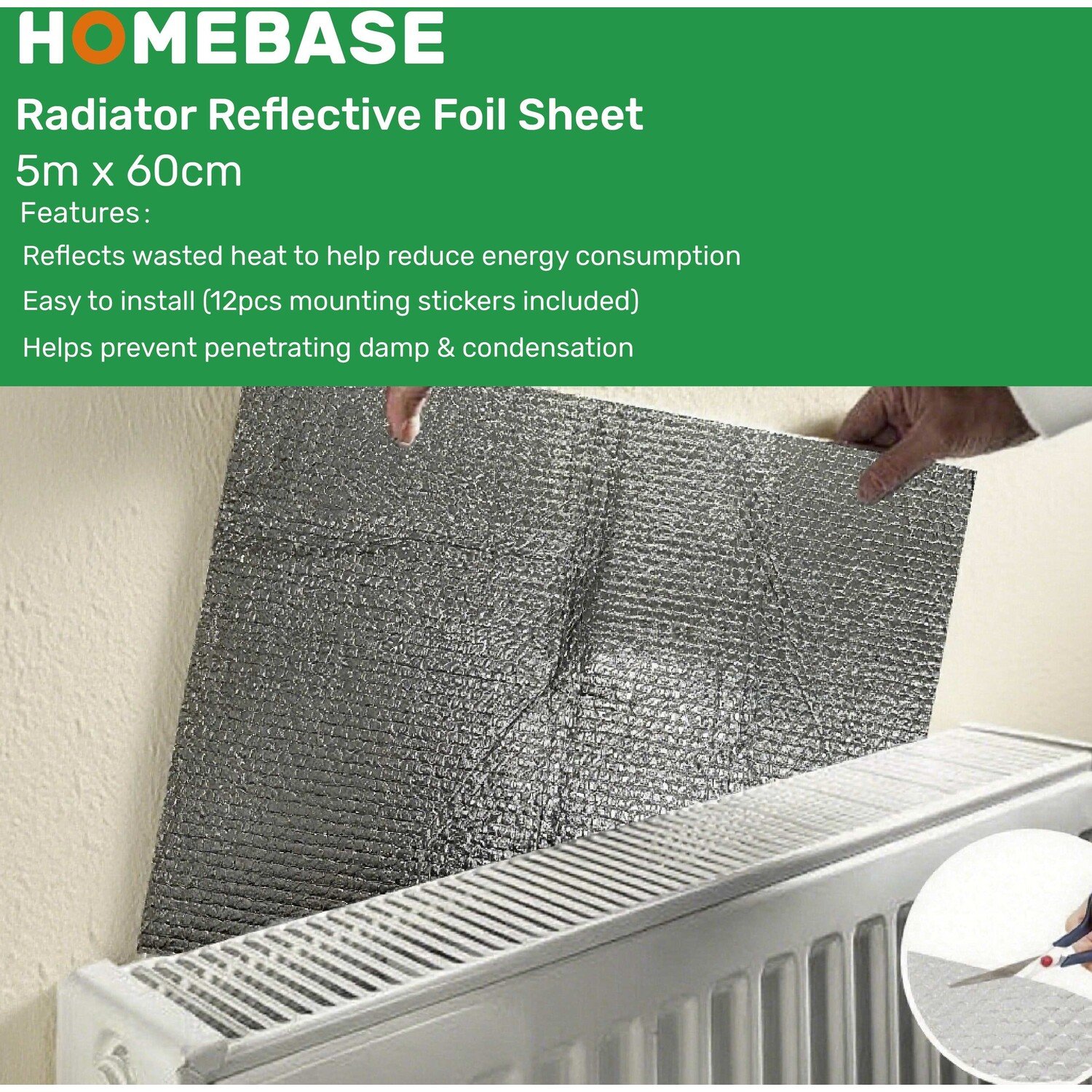 Radiator Reflective Foil Sheet Silver Image 3