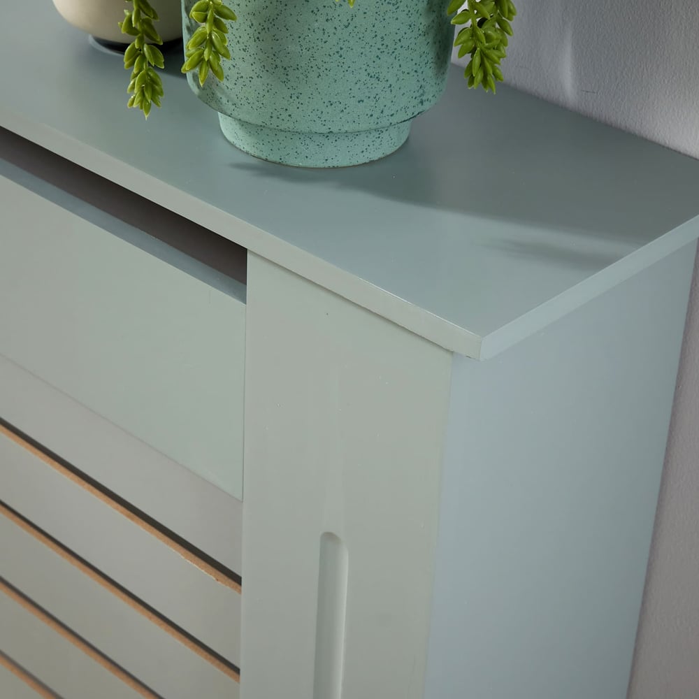 Home Source York Grey Horizontal Line Radiator Cover Medium Image 4