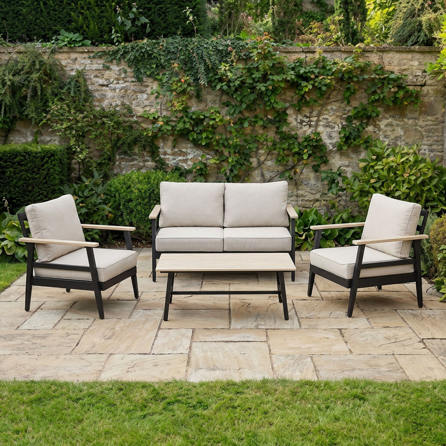 Amaya 4 Seater Grey Outdoor Sofa Set Image 2