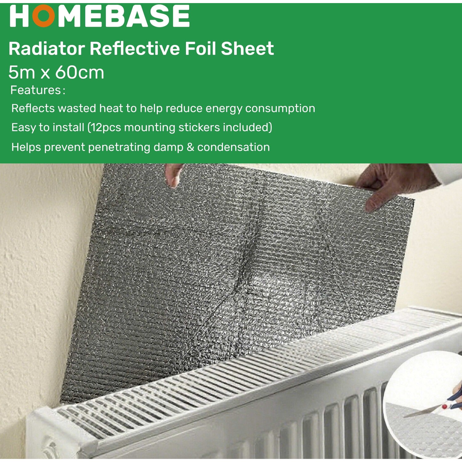 Radiator Reflective Foil Sheet Silver Image 2