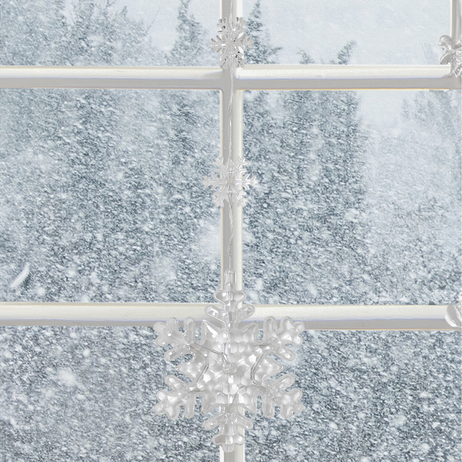 Snowflake LED Curtain Light - White Image 5