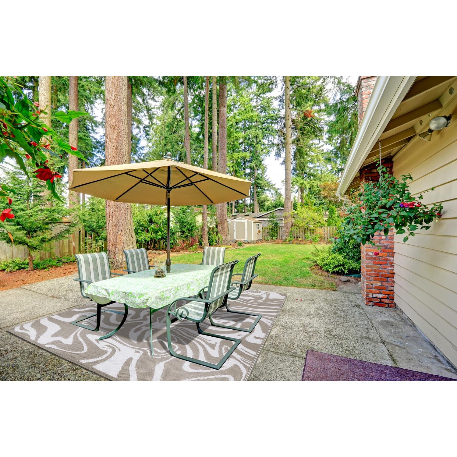 Liquid Marble Outdoor Rug - Taupe Image 4