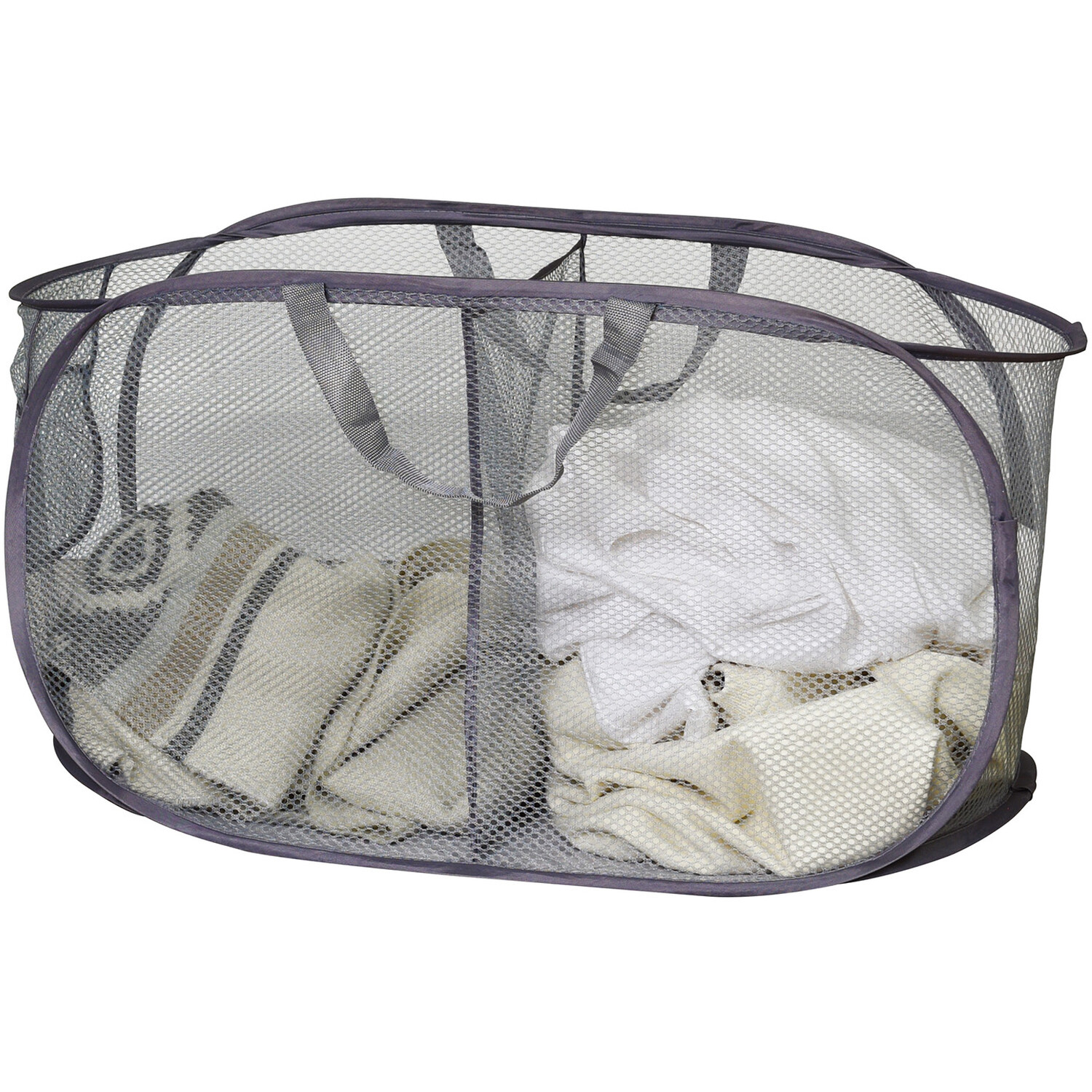 Double Pop Up Mesh Laundry Hamper - Grey Image
