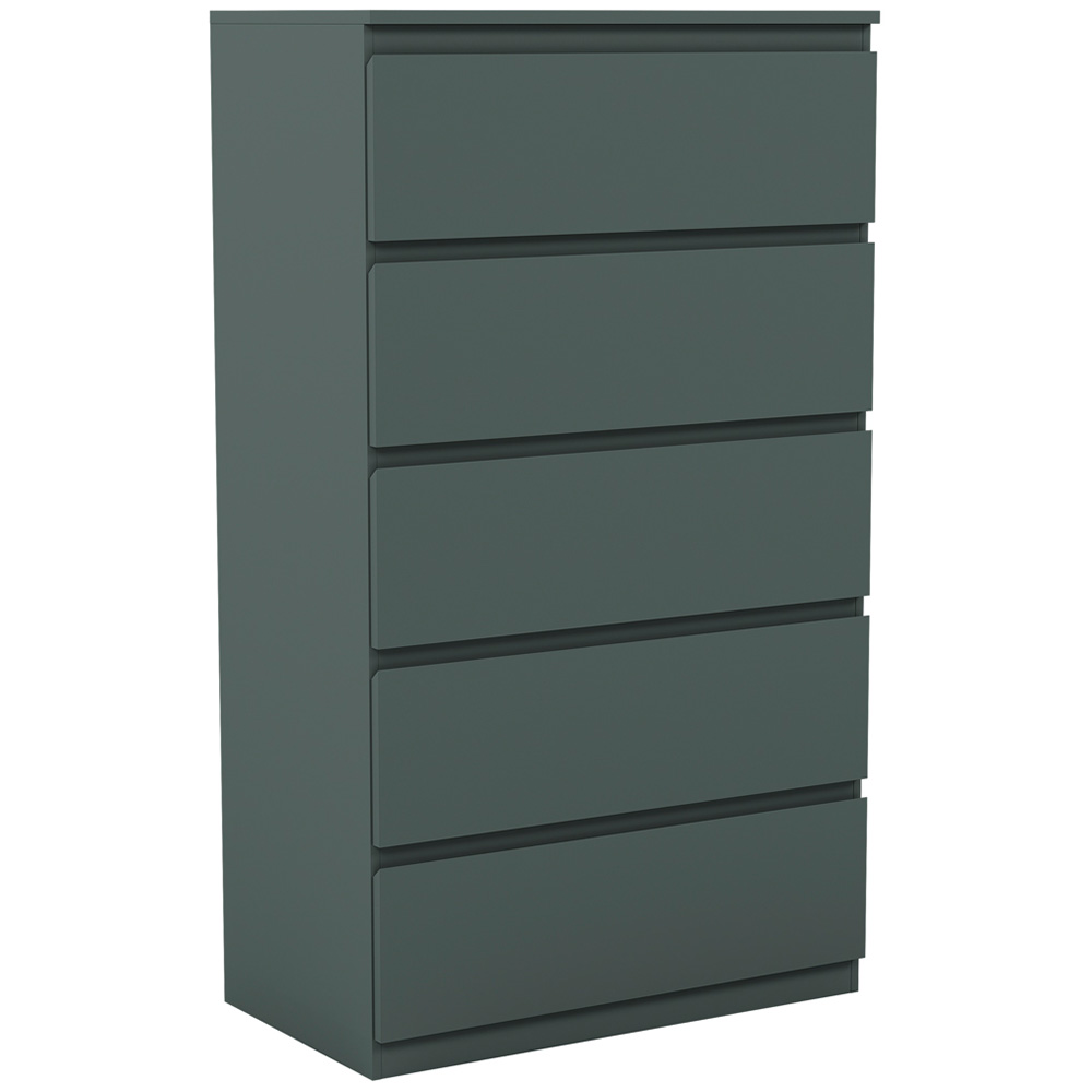Vida Designs Denver Jasper Green 5 Drawer Bedside Table Image 2