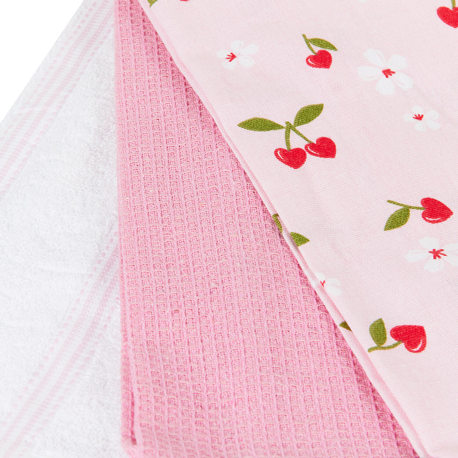 Pack of 3 Mon Cheri Tea Towels - Pink Image 6