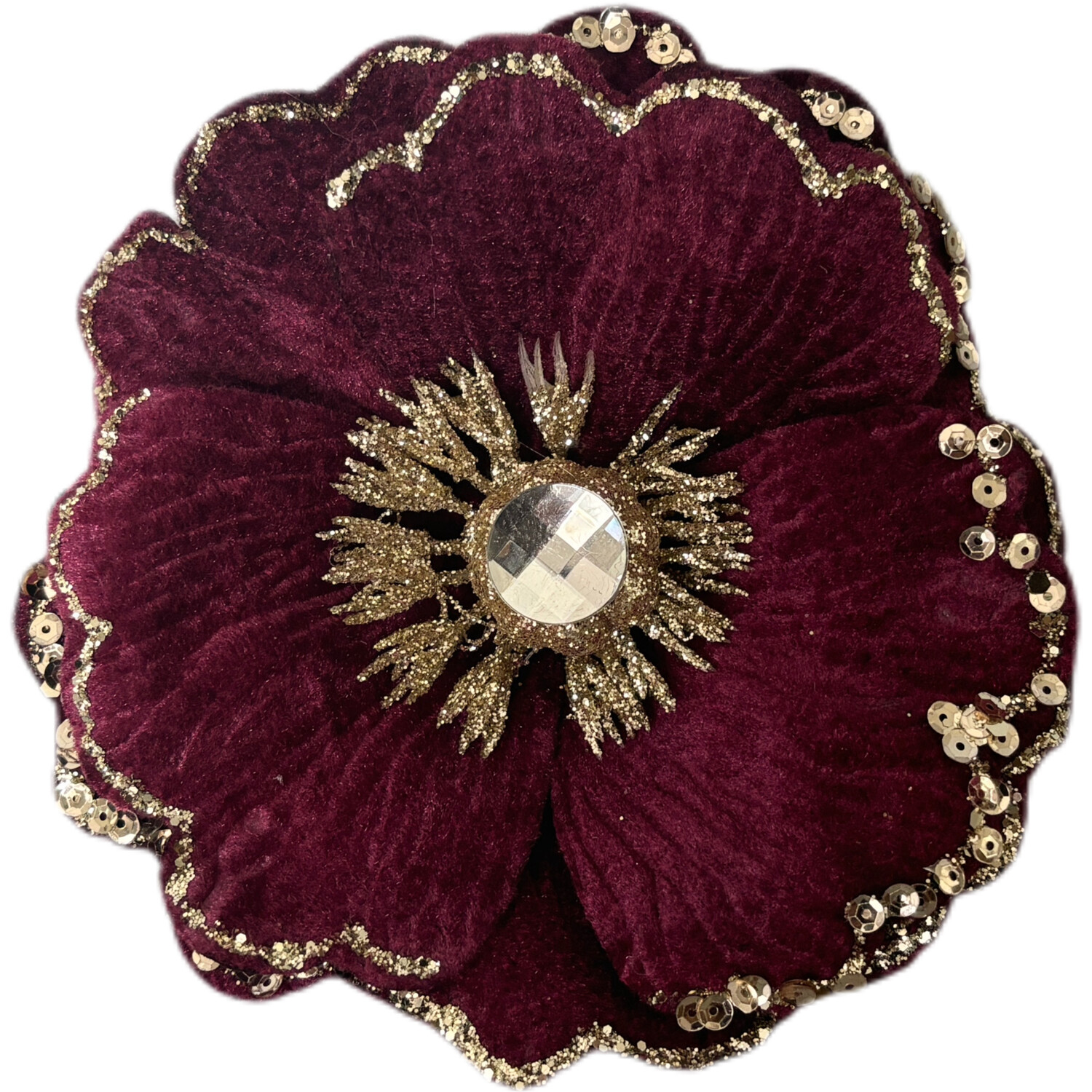 Plum Magnolia Glitter Clip - Plum Image