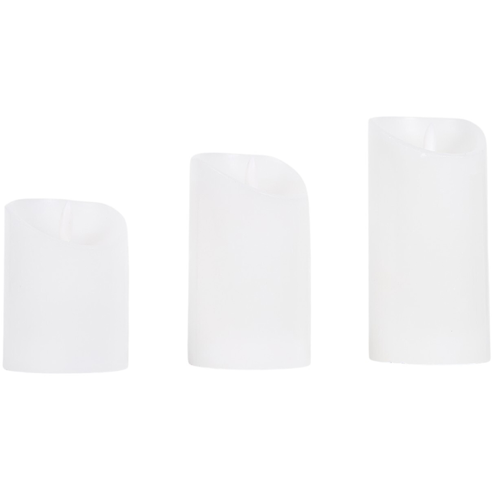 Set of 3 Suede LED Scented Candles White Image 2