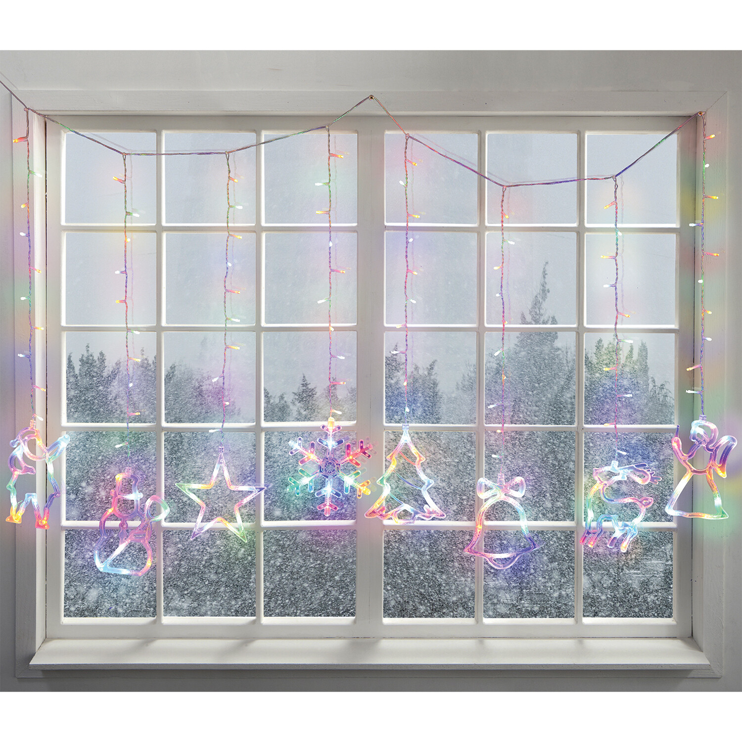 Christmas Icons LED Curtain Light - White Image 1