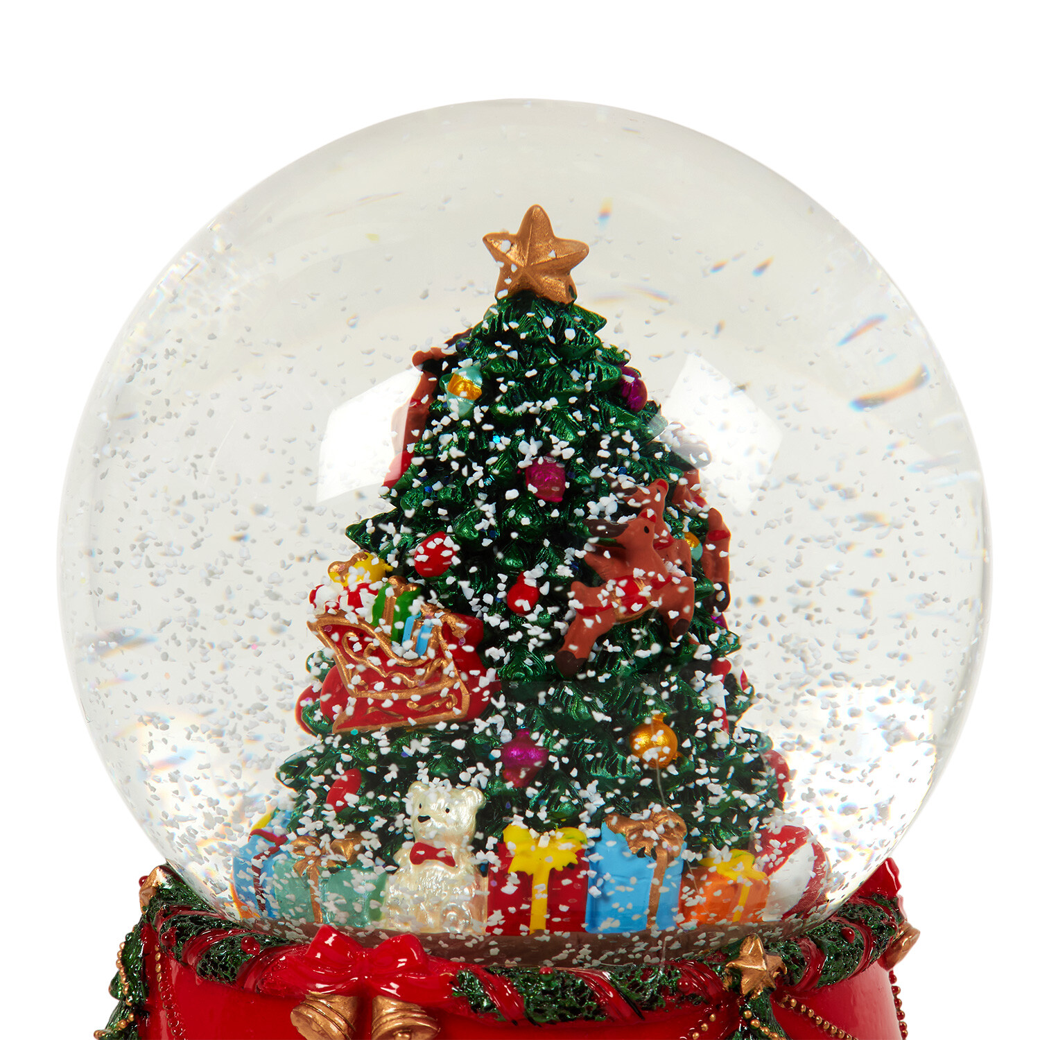 Traditional Christmas Tree Snow Globe - Red Image 2